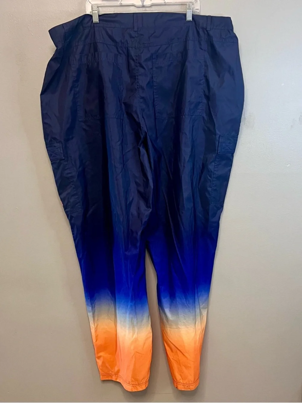 VTG 90s FUBU Extreme Sports Track Pants Navy & Orange Gradient Y2K Size 3X - Picture 2 of 9